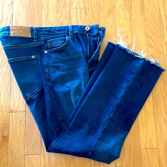 Zara Denim - Zara Straight Leg with Raw Hem Jeans